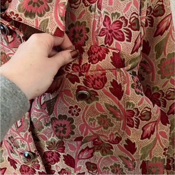 Vintage Carrie Allen Floral Jacquard Jacket - Picture 5 of 6